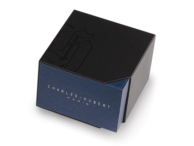 Charles Hubert Ladies Stainless Steel Rose IP-plated Silver Dial Watch