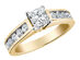 2.00 Carat (ctw G-H, I1) Princess Cut Diamond Engagement Ring and Wedding Band Set (3/5 Ct Center) in 14K Yellow Gold - 8
