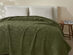 Vintage Cotton Waffle Blanket (King/Olive)
