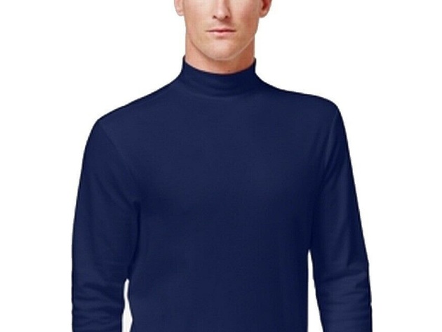Club Room  Men's Solid Turtleneck Shirt Navy Size Small
