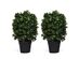Costway 2 Piece 24'' Artificial Boxwood Topiary Ball Tree Office Garden Patio Desk Decoration - Green