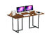 Costway 63'' Computer Desk Large Office Desk Study Workstation w/ Wood Top & Metal Frame - Brown