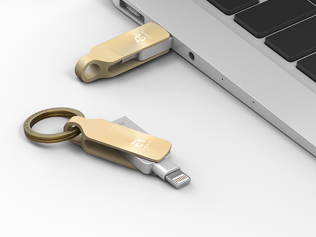 iKlips DUO+ Dual Interface Flash Drive (64GB Gold)