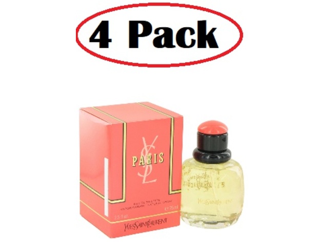 4 Pack of PARIS by Yves Saint Laurent Eau De Toilette Spray 2.5 oz