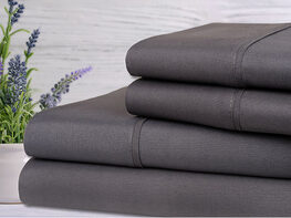 Bamboo 4-Piece Lavender Scented Sheet Set (Grey/Full)