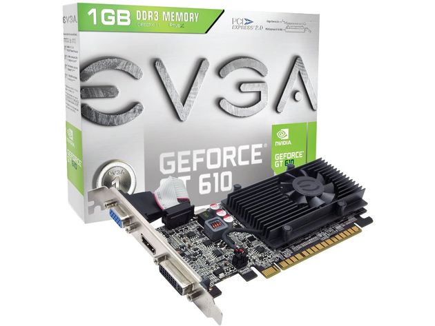 EVGA GeForce GT 610 2GB GDDR3, DVI, VGA and Mini HDMI Graphics Card, 02G-P3-2619-KR (New Open Box)