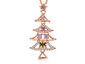Rainbow Swarovski Tall Christmas Tree Necklace in 14K Gold Plating - Rose Gold
