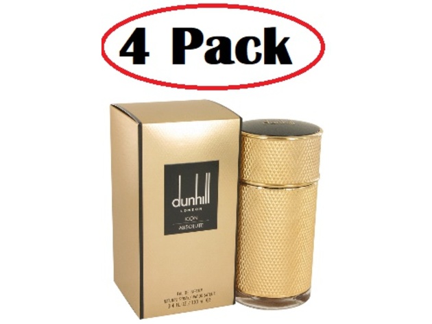 4 Pack of Dunhill Icon Absolute by Alfred Dunhill Eau De Parfum Spray 3.4 oz