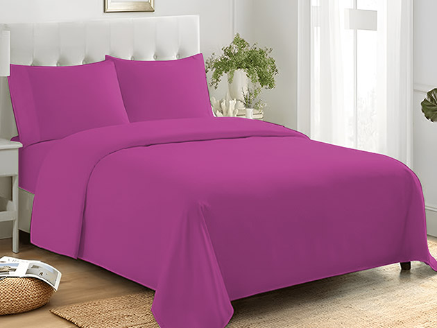 3-Piece Microfiber Sheet Set (Purple/Twin)