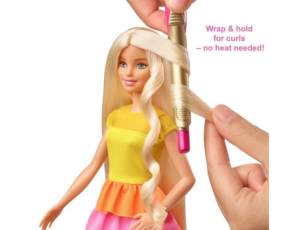 Barbie Ultimate Curls Blonde Doll and Hairstyling Playset with No-Heat Curling Tools