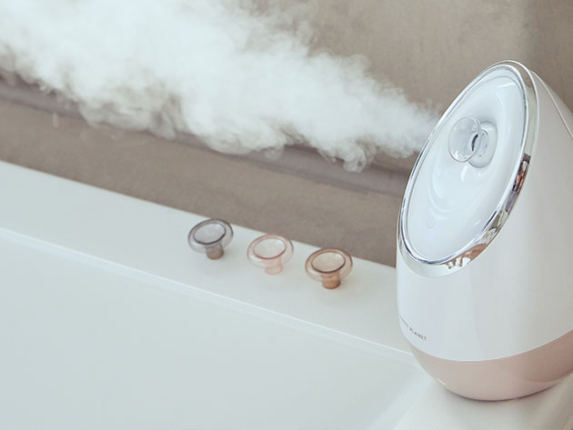 Aira Facial Steamer + Bunny Ear Spa Headband (Rose Gold)