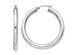 Sterling Silver Medium Hoop Earrings 1 1/2 Inch (4.0mm)