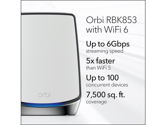 NETGEAR Orbi AX6000 Tri-Band Mesh WiFi 6 System 3-pack (Refurbished)