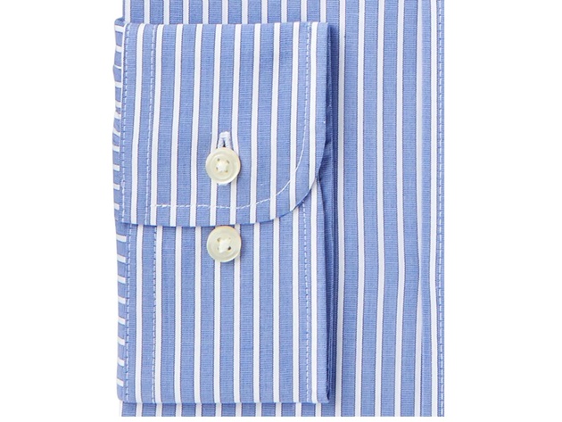 Club Room Men's Slim-Fit Performance Wrinkle-Resistant Striped Dress Shirt Navy Size 18-34-35