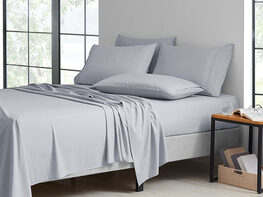 6-Piece Bamboo-Blend Comfort Luxury Sheet Set (Silver/King)