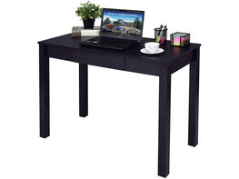 Costway Black Computer Desk Work Station Writing Table Home Office Furniture W/ Drawer