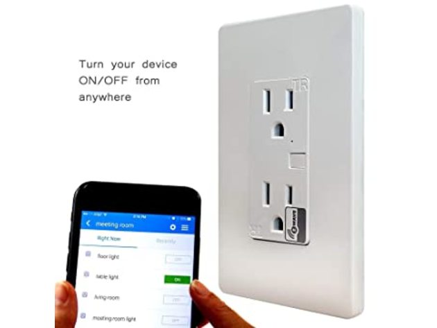 Enerwave ZW15R Z-Wave 120 Volts Interchangeable Smart Outlet for Home Automation (New)