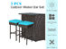 Costway 3 Piece Patio Rattan Wicker Bar Table Stools Dining Set Cushioned Chairs Turquoise