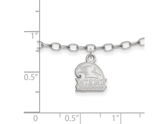 NCAA Sterling Silver Miami University Anklet, 9 Inch