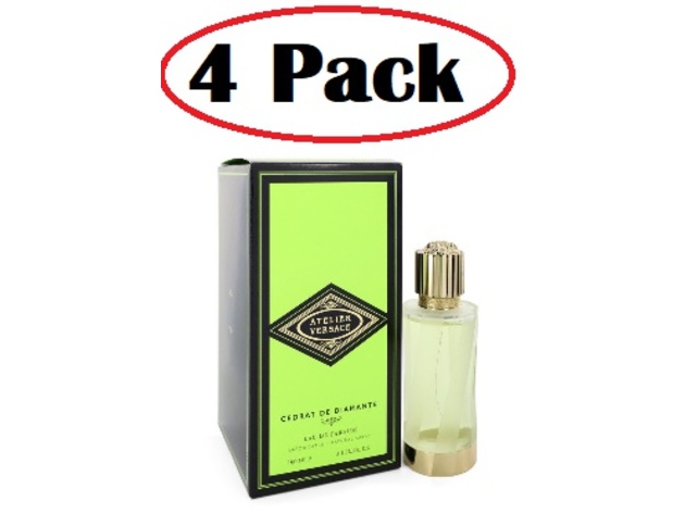 4 Pack of Cedrat De Diamante by Versace Eau De Parfum Spray (Unisex) 3.4 oz