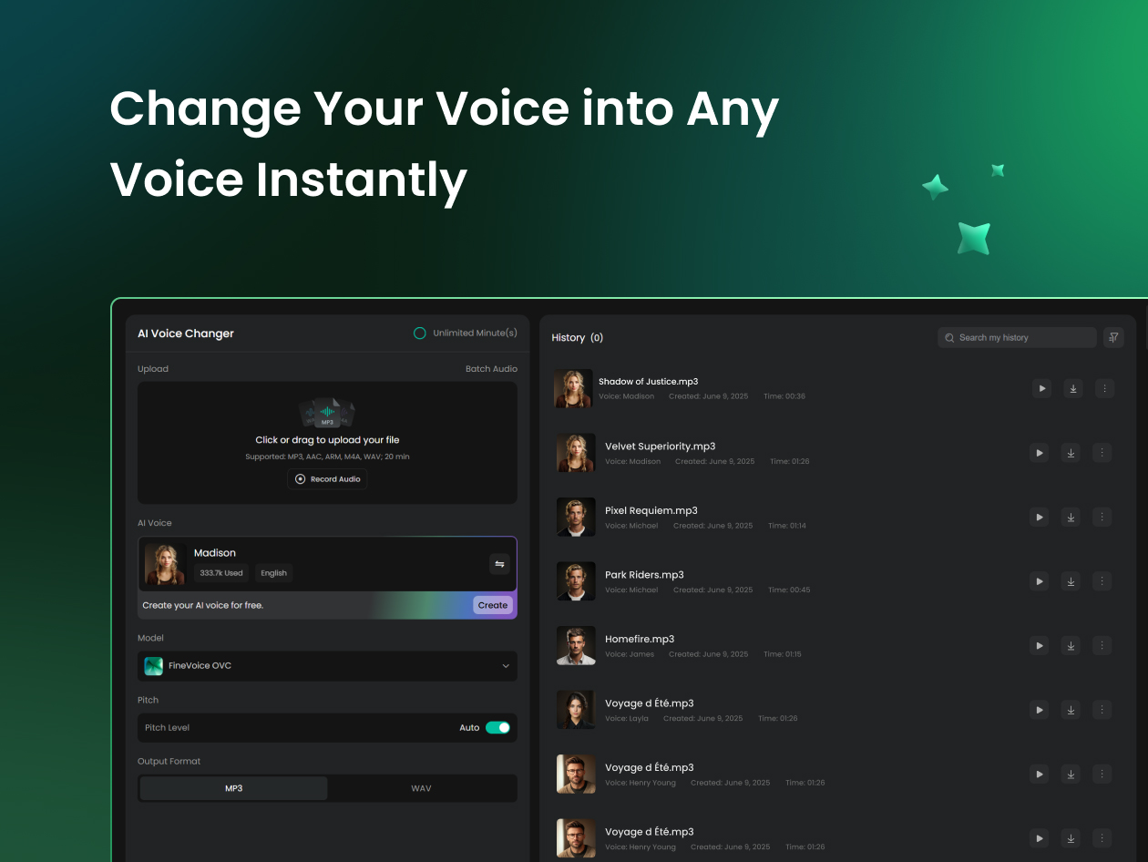 FineVoice AI: Lifetime Subscription (Pro Plan)