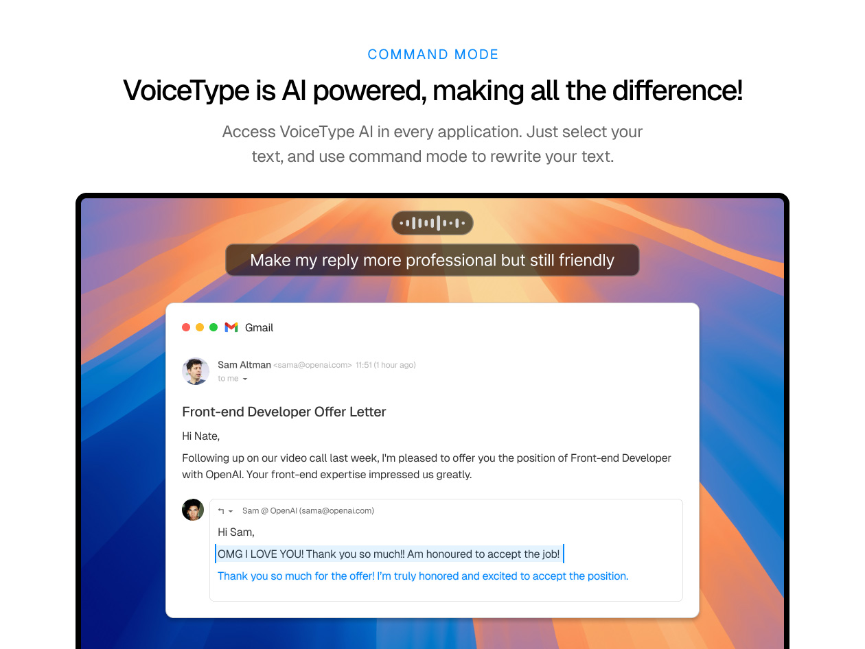 VoiceType AI Voice-to-Text: Lifetime Subscription