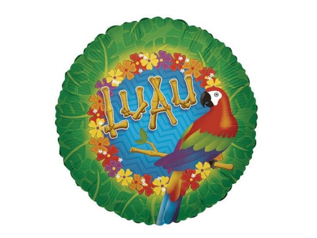 18" Luau Parrot Green Mylar Balloon