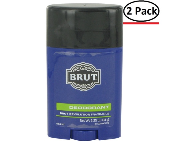 Brut Revolution by Faberge Deodorant Stick 2.25 oz for Men (Package of 2)