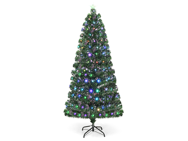 Costway Fiber Optic Christmas Tree 175 Multicolor LED Lights 5Ft