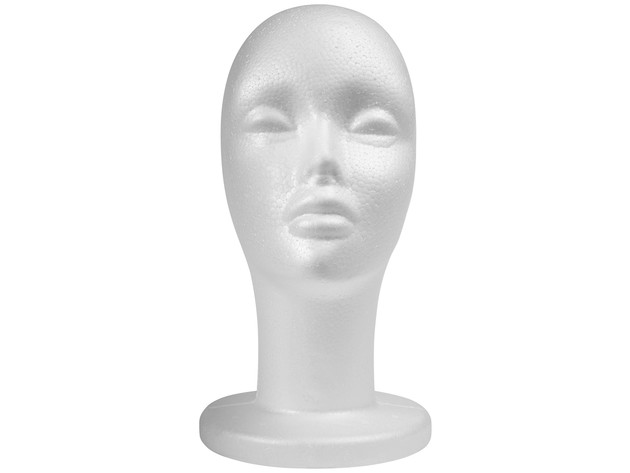SHANY Styrofoam Model Heads/Hat Wig Foam Mannequin 12 Inches  White Female Head with stand- 1 PC - 1PC