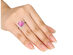 Created Pink Sapphire with Diamonds 5.80 Carat (ctw) in Sterling Silver - 9