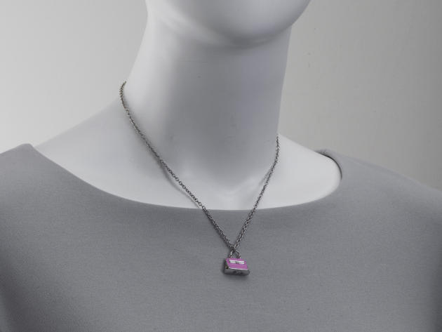 Ferragamo Charms Sterling Silver And Enamel Necklace 705121 (Store-Display Model)