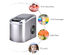 Costway Sliver Portable Compact Electric Ice Maker Machine Mini Cube 26lb/Day - Sliver