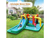 Inflatable Slide Water Park Climbing Bouncer Bounce House w/Tunnel & 735W Blower - Blue, Yellow, Red