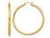Large Satin and Diamond Cut Hoop Earrings in 14K Yellow Gold 2 Inch (3.00 mm)
