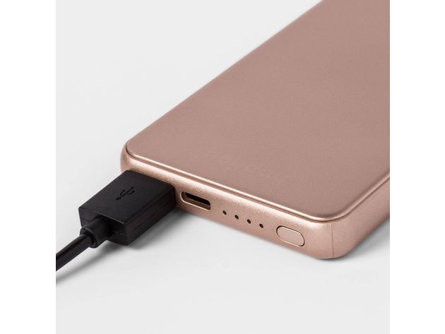 Heyday Capacity of 4000 Milli-Amp-Hour Simply charge Portable Slim Power Bank, Rose Gold (New Open Box)