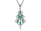 Green Swarovski Square Cut Christmas Tree Necklace in 14K Gold - White Gold