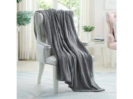 Yara Cable Knit Throw Blush Pink