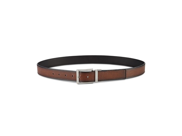 Perry Ellis Men's Portfolio 35 Mm Beveled Edge Reversible Casual Belt Brown Size 40 Regular