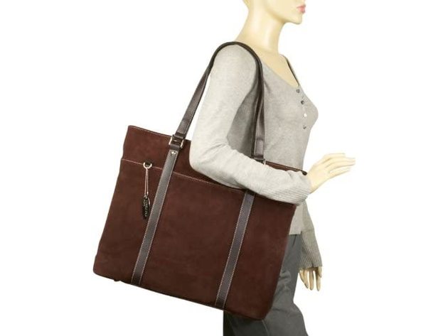 Mobile Edge Chocolate Suede Computer Tote Bag - Fits 15.4" PC / 17" Macbook Pro (new)
