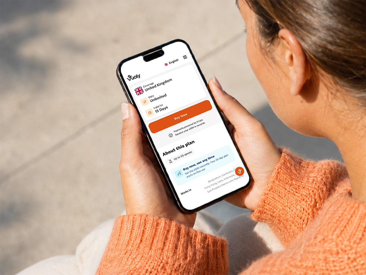 Vuoly eSim Mobile Data Plan: EU + UK - Unlimited/15 Days