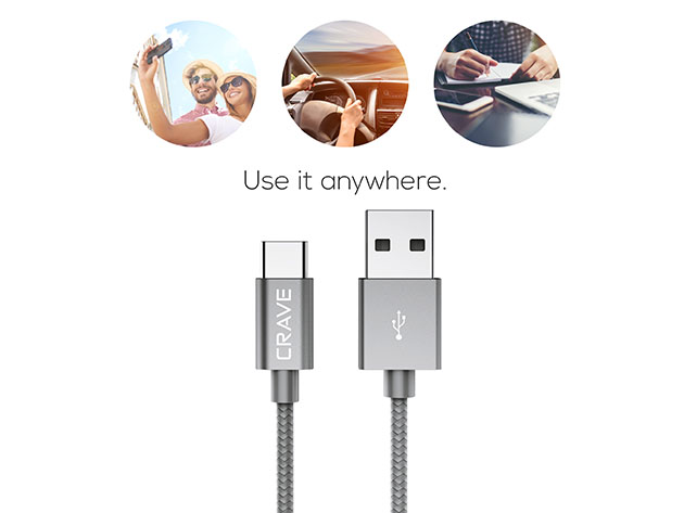 Crave USB-A to USB-C Cable (Slate)