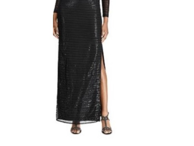 Ralph Lauren Women's Sequin Evening Gown Black Size 8