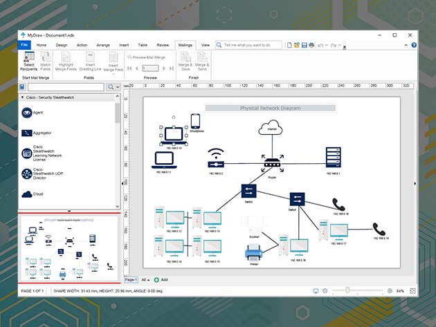 MyDraw Advance Diagramming Software: Perpetual License (With 2-Yr Updates)