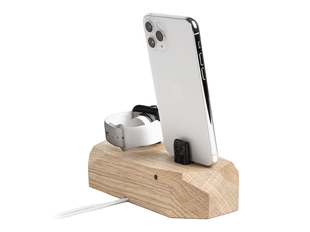 iPhone And Apple Watch Charging Dock (Oak)