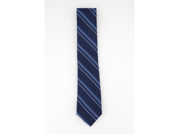 Tommy Hilfiger Men's Classic Textured Stripe Tie Navy Size Regular