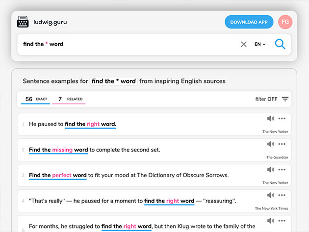 Ludwig Sentence Search Engine: Lifetime Subscription