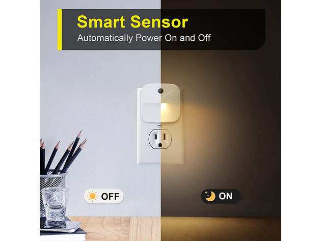 6-Pack Motion Sensor Plug-in Lights (Yellow)