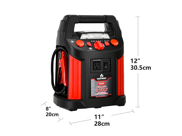 Costway Jump Starter Air Compressor Power Bank Charger w/ LED