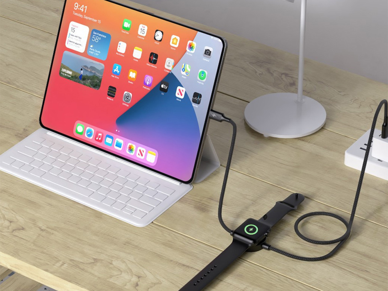 2-in-1 USB-C 65W Charging Cable with Built-in Apple Watch Charger (3-Pack)